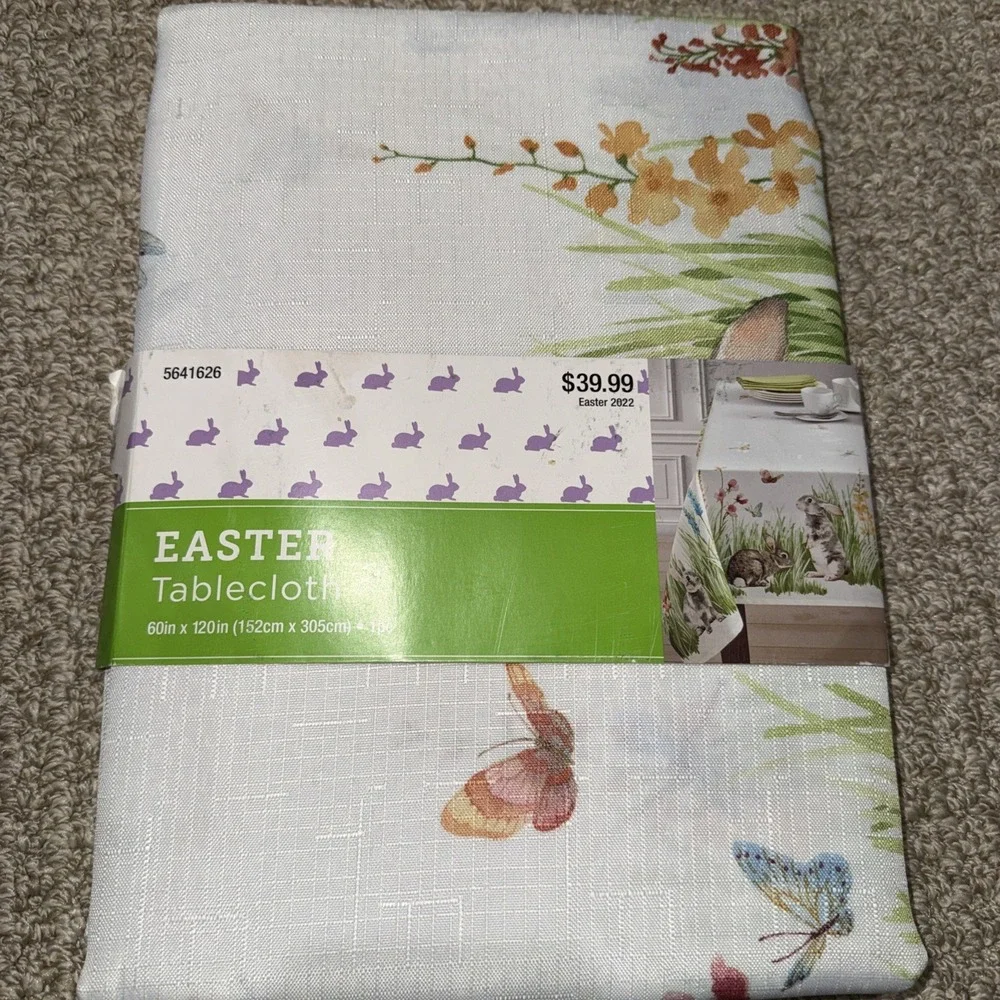 Easter Tablecloth‎ Bunnies Spring Pattern 60x104 Rectangle 2022 New Hobby Lobby